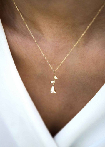 گردنبند رُر جاودان زنانه طلای ۱۸ عیار وزن ۲.04 گرم – طراحی ظریف و سبک